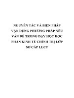 NGUYÊN tắc và BIỆN PHÁP vận DỤNG PHƯƠNG PHÁP nêu vấn đề TRONG dạy học học PHẦN KINH tế CHÍNH TRỊ lớp sơ cấp LLCT 