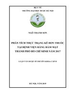 phân tích thực trạng kê đơn thuốc tại bệnh viện răng hàm mặt thành phố hồ chí minh năm 2017 