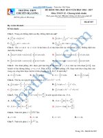 Đề thi học kỳ 2 Toán 12 năm học 2016_2017 trường THPT chuyên Hạ Long trắc nghiệm có đáp án và ma trận