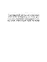 THỰC TRẠNG PHỐI hợp các lực LƯỢNG CỘNG ĐỒNG TRONG GIÁO dục đạo đức THÔNG QUA HOẠT ĐỘNG TRẢI NGHIỆM CHO học SINH TRUNG học cơ sở  HUYỆN GIA lâm, THÀNH PHỐ hà nội 
