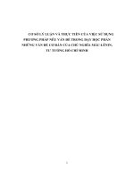 CƠ sở lý LUẬN và THỰC TIỄN của VIỆC sử DỤNG  PHƯƠNG PHÁP nêu vấn đề TRONG dạy học PHẦN NHỮNG vấn đề cơ bản của CHỦ NGHĨA mác LÊNIN, tư TƯỞNG hồ CHÍ MINH tại TRƯỜNG CHÍNH TRỊ THÀNH PHỐ cần THƠ 