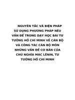 NGUYÊN tắc và BIỆN PHÁP sử DỤNG PHƯƠNG PHÁP nêu vấn đề TRONG dạy học bài tư TƯỞNG hồ CHÍ MINH về cán bộ và CÔNG tác cán bộ môn NHỮNG vấn đề cơ bản của CHỦ NGHĨA mác LÊNIN, tư TƯỞNG hồ CHÍ MINH 