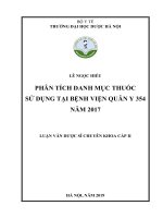 phân tích danh mục thuốc sử dụng tại bệnh viện quân y 354 năm 2017 