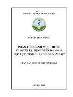 phân tích danh mục thuốc sử dụng tại bệnh viện đa khoa hợp lực, tỉnh thanh hóa năm 2017 