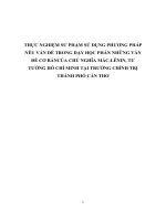 THỰC NGHIỆM sư PHẠM sử DỤNG PHƯƠNG PHÁP nêu vấn đề TRONG dạy học PHẦN NHỮNG vấn đề cơ bản của CHỦ NGHĨA mác LÊNIN, tư TƯỞNG hồ CHÍ MINH tại TRƯỜNG CHÍNH TRỊ THÀNH PHỐ cần THƠ 
