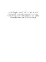 CƠ sở lý LUẬN và THỰC TIỄN của VIỆC sử DỤNG PHƯƠNG PHÁP THẢO LUẬN NHÓM TRONG dạy học PHẦN PHÉP BIỆN CHỨNG DUY vật TRONG môn NHỮNG NGUYÊN lý cơ bản CHỦ NGHĨA mác  LÊNIN ở  TRƯỜNG đại học xây DỰNG MIỀN TRUNG 
