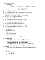 CÂU HỎI ÔN TẬP HỌC KỲ I LỚP 11 NĂM HỌC 20172018