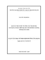 (Luận văn thạc sĩ) Quản lý nhà nước về công tác thanh tra xây dựng cơ bản trên địa bàn thành phố Cẩm Phả, tỉnh Quảng Ninh