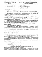 Đề thi và hướng dẫn chấm HSG 9 môn Sinh học thành phố Hà Nội từ 20122017