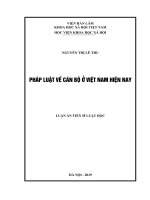 (Luận án tiến sĩ) Pháp luật về cán bộ ở Việt Nam hiện nay