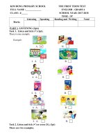 Đề thi tiếng Anh lớp 4 hk2 KIM DONG PRIMARY SCHOOL 2017 matran hoan chinh