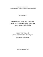 Quản lý nhà nước đối với làng nghề thủ công mỹ nghệ trên địa bàn thành phố hà nội 