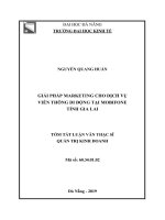 Giải pháp marketing cho dịch vụ viễn thông di động tại mobifone tỉnh gia lai 