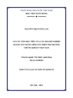 Cơ cấu vốn mục tiêu của các doanh nghiệp ngành xây dựng niêm yết trên thị trường chứng khoán việt nam (tt) 
