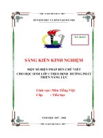 Sáng kiến kinh nghiệm Rèn chữ cho học sinh Tiểu học (lớp 01)