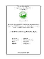Đánh giá hiệu quả hệ thống xử lý nước thải hầm lò mỏ than tại Công ty TNHH MTV 618  Tổng Công Ty Than Đông Bắc, Đông Triều  Quảng Ninh (Khóa luận tốt nghiệp)