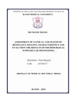 Nghiên cứu đặc điểm lâm sàng, đặc điểm cộng hưởng từ và đánh giá kết quả điều trị vi phẫu thuật u màng não trên yên tt 