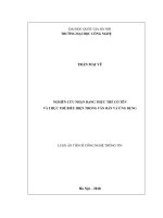Luận án tiến sĩ công nghệ thông tin nghiên cứu nhận dạng thực thể có tên và thực thể biểu hiện trong văn bản và ứng dụng 