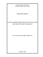 Luận văn thạc sĩ hệ thống thông tin ứng dụng WebGIS cho bài toán quản lý hồ sơ cán bộ, công chức, viên chức tại bộ nội vụ 