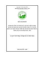 Đánh giá công tác đăng ký cấp giấy chứng nhận quyền sử dụng đất, quyền sở hữu nhà ở và tài sản khác gắn liền với đất trên địa bàn huyện Bảo Thắng, tỉnh Lào Cai giai đoạn 2013  2017 (Luận văn thạc sĩ)