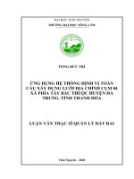 Ứng dụng Hệ thống định vị toàn cầu xây dựng lưới địa chính cụm 04 xã phía Tây Bắc thuộc huyện Hà Trung, tỉnh Thanh Hóa (Luận văn thạc sĩ)
