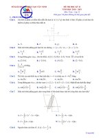 Đề thi học kì 2 toán 12 năm học 2018 – 2019 sở GDĐT tây ninh 