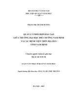 Luận văn thạc sỹ - Quản lý phối hợp đào tạo giữa trường Đại học Điều dưỡng Nam Định và các bệnh viện trên địa bàn tỉnh Nam Định