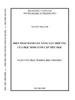 Biện pháp đánh giá năng lực hợp tác của học sinh cuối cấp Tiểu học