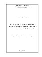 Xây dựng và sử dụng Website dạy học chương “Đại cương về kim loại” - Hóa học 12 nhằm phát triển năng lực tự học cho học sinh