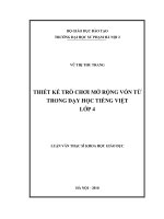 Thiết kế trò chơi mở rộng vốn từ trong dạy học Tiếng Việt lớp 4