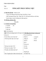 Giáo án Ngữ văn 6 bài 34: Tổng kết phần Tiếng Việt