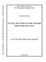 Tổ chức hoạt động dạy học tích hợp trong dạy học toán lớp 4