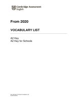 KET vocabulary list FROM 2020