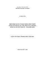 Biện pháp quản lý hoạt động phát triển ngôn ngữ mạch lạc cho trẻ ở các trường mầm non huyện nậm pồ, tỉnh điện biên 