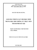 Giáo dục pháp luật cho học sinh trung học phổ thông từ thực tiễn thành phố hà nội tt