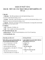 Giáo án Ngữ văn 6 bài 28: Câu trần thuật đơn không có từ là