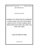 LATS Y HỌC Nghiên cứu nồng độ sắt, ferritin và khả năng gắn sắt toàn phần trong huyết tương ở bệnh nhân bệnh thận mạn tính chưa điều trị thay thế thận (FULL TEXT)