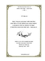 Thực trạng giáo dục môi trường cho trẻ 45 tuổi thông qua hoạt động làm quen với tác phẩm văn học ở trường mầm non Phú SơnNho Quan”.