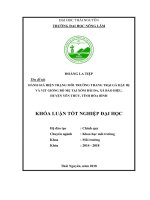 Đánh giá hiện trạng môi trường trang trại chăn nuôi gà hậu bị và vịt giống bố mẹ tại xóm Bãi Đa  xã Bảo Hiệu  huyện Yên Thủy  tỉnh Hòa Bình (Khóa luận tốt nghiệp)