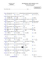 Đề kiểm tra Chương 2 Giải tích 12 Trắc nghiệm