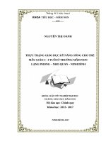 THỰC TRẠNG GIÁO DỤC KỸ NĂNG SỐNG CHO TRẺ  MẪU GIÁO 3  4 TUỔI Ở TRƯỜNG MẦM NON