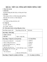 Giáo án Ngữ văn 6 bài 34: Tổng kết phần Tiếng Việt