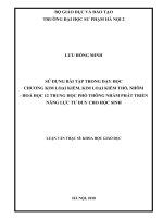 Sử dụng bài tập trong dạy học chương Kim loại kiềm, kim loại kiềm thổ, nhôm - Hoá học 12 Trung học phổ thông nhằm phát triển năng lực tư duy cho học sinh