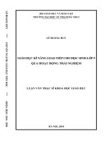 Giáo dục kĩ năng giao tiếp cho học sinh lớp 5 qua hoạt động trải nghiệm