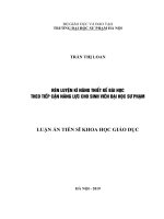 Rèn luyện kĩ năng thiết kế bài học theo tiếp cận năng lực cho sinh viên đại học sư phạm (Luận án tiến sĩ)