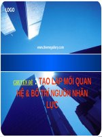 TẠO LẬP MỐI QUAN HỆ  BỐ TRÍ NGUỒN NHÂN LỰC