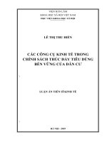 Các công cụ kinh tế trong chính sách thúc đẩy tiêu dùng bền vững của dân cư