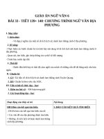 Giáo án Ngữ văn 6 bài 33: Chương trình địa phương