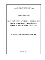 hát triển năng lực tự học cho học sinh thông qua dạy học phần Dẫn xuất hiđrocacbon – Hoá học lớp 11 THPT