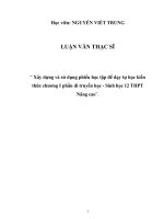 Luận văn ThS: “ Xây dựng và sử dụng phiếu học tập để dạy tự học kiến thức chương I phần di truyền học  Sinh học 12 THPT Nâng cao”.